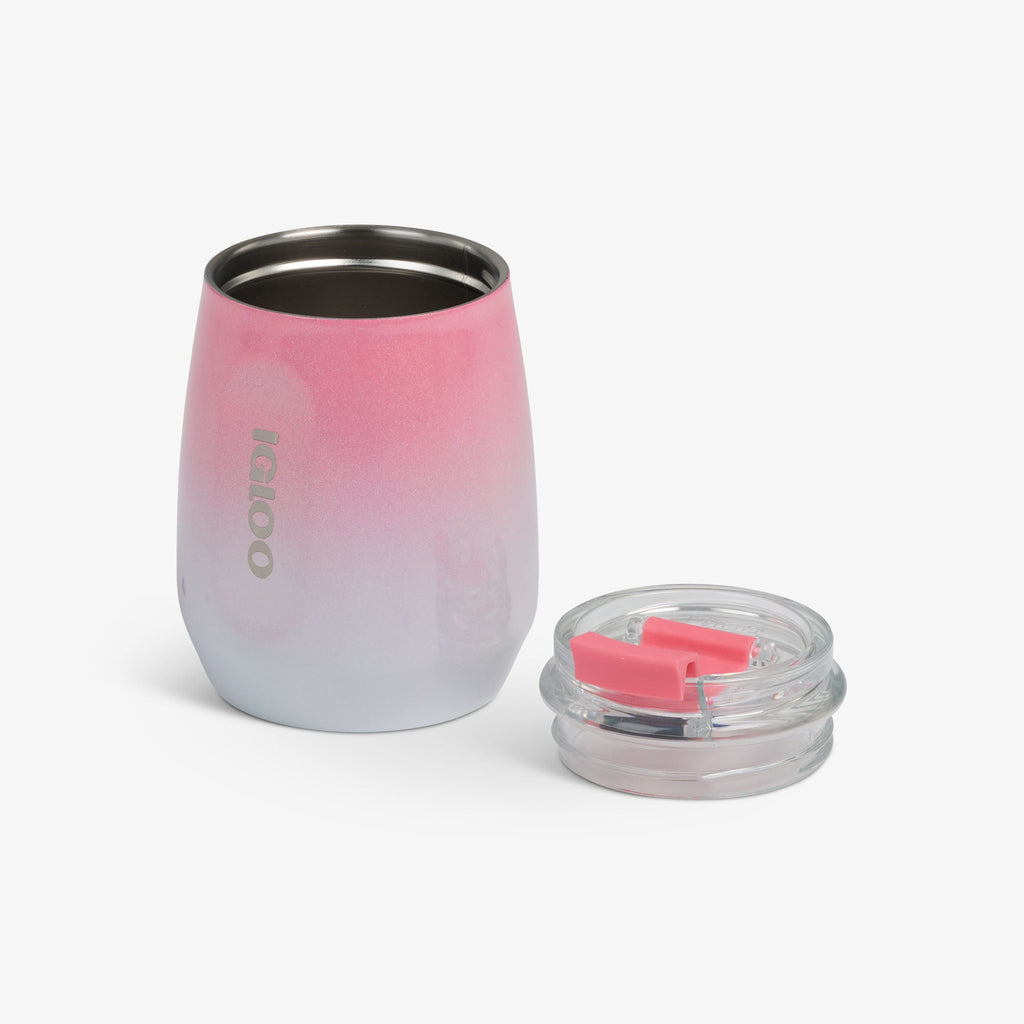 10 Oz Wine Tumbler A9 - Gradient Pink - Open View