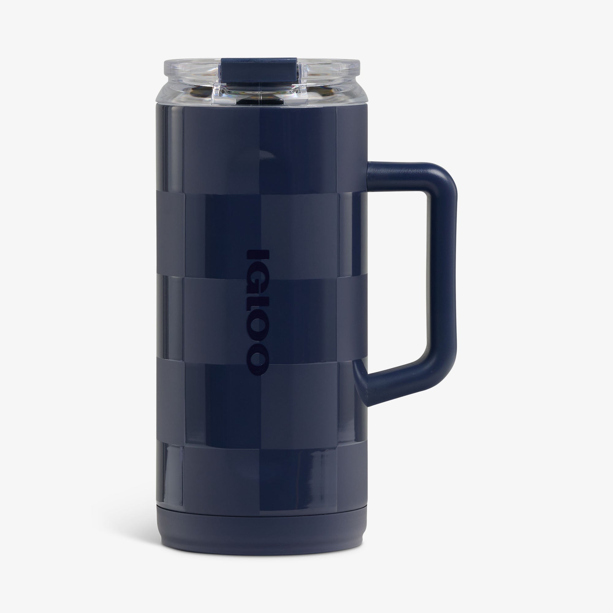 1L Beer Mug L7 - Navy Check - Front View