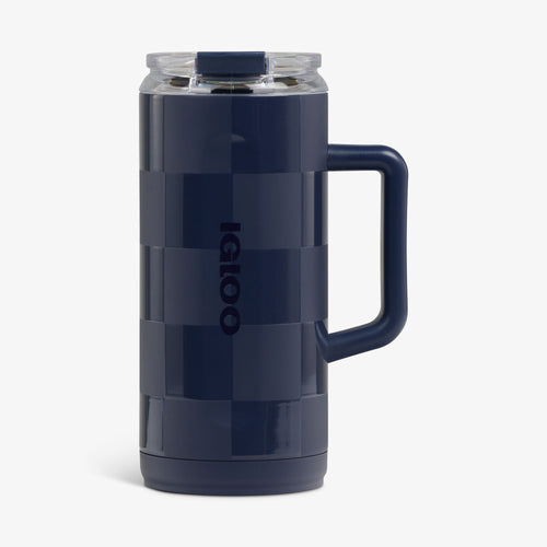 1L Beer Mug L7 - Navy Check - Front View
